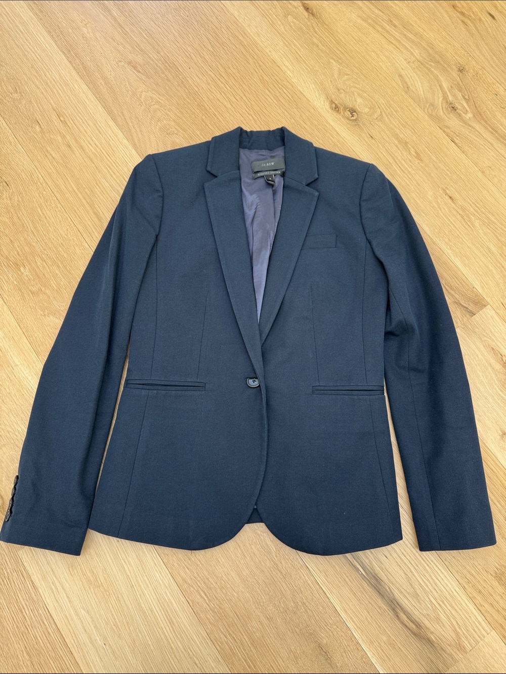 J. Crew stretch cotton - Dark Navy Tailored Single-Button Blazer